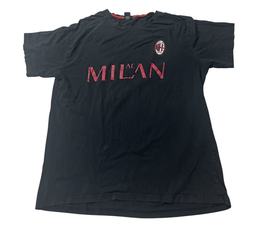 AC Milan 1899 Mens Graphic T-Shirt XXL Sabor Sal Black Soccer Football Red